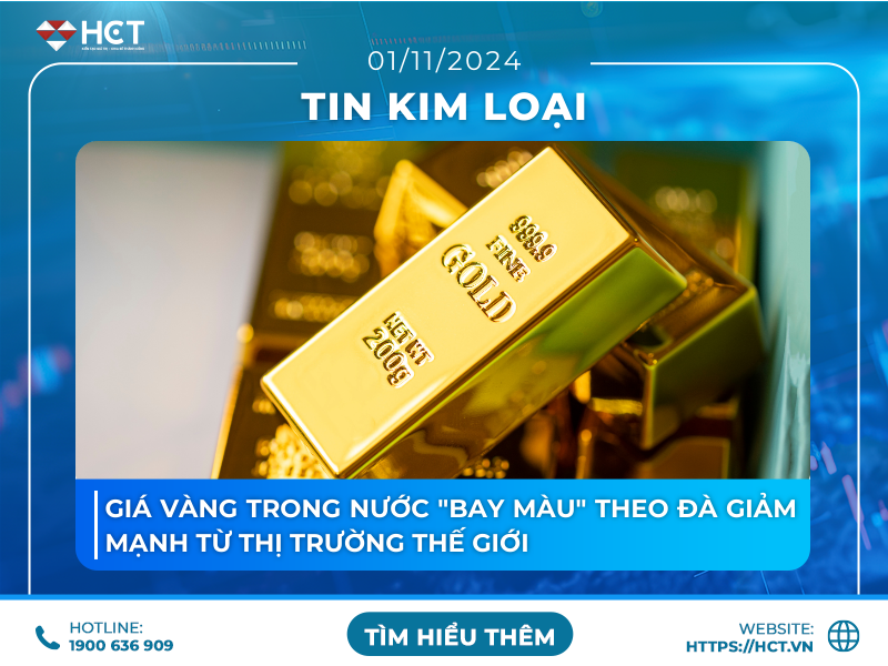 Giá vàng trong nước &quot;bay màu&quot; theo đà giảm mạnh từ thị trường thế giới