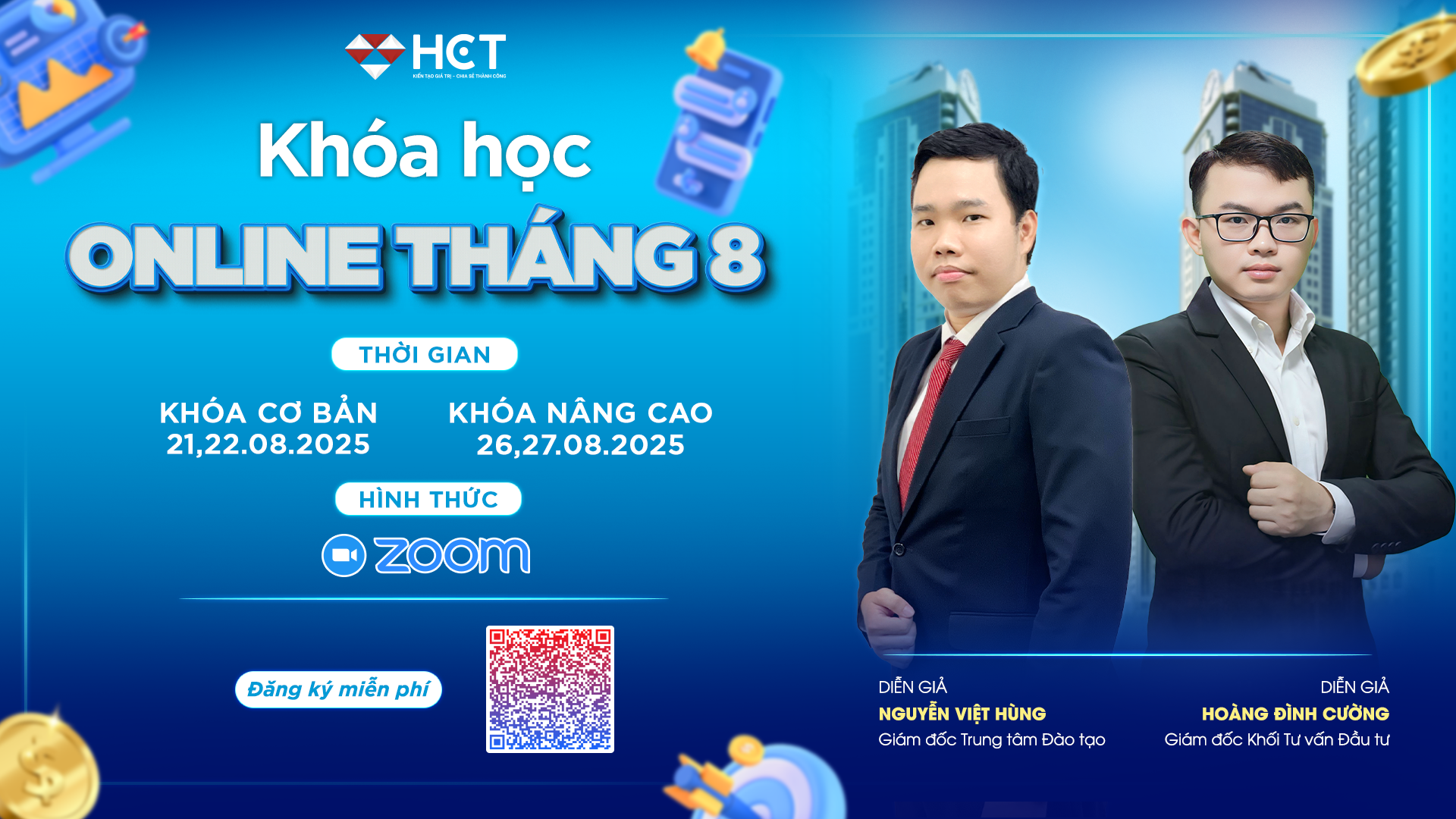 Khóa học online tháng 8