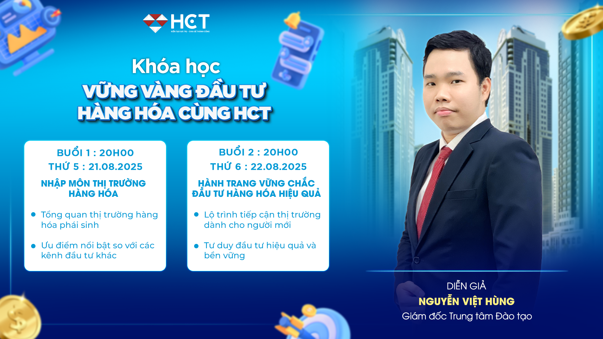 Vững vàng đầu tư hàng hóa cùng HCT