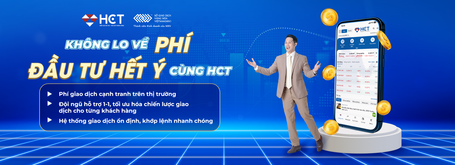 Vững vàng đầu tư hàng hóa cùng HCT