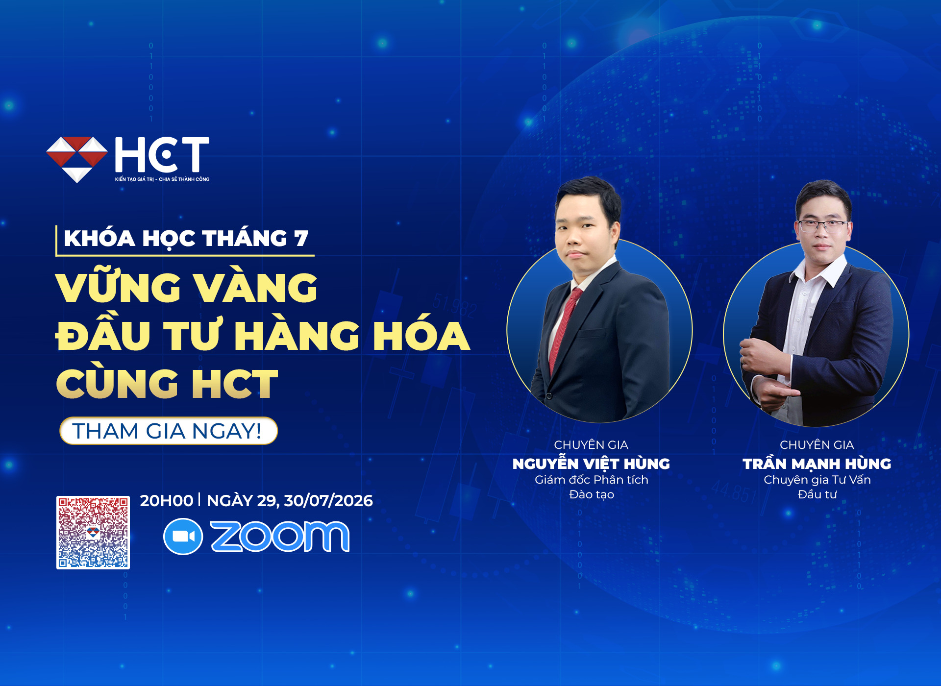 Khóa học đầu tư hàng hóa tháng 7/2026: Xây dựng nền tảng giao dịch bài bản cùng HCT