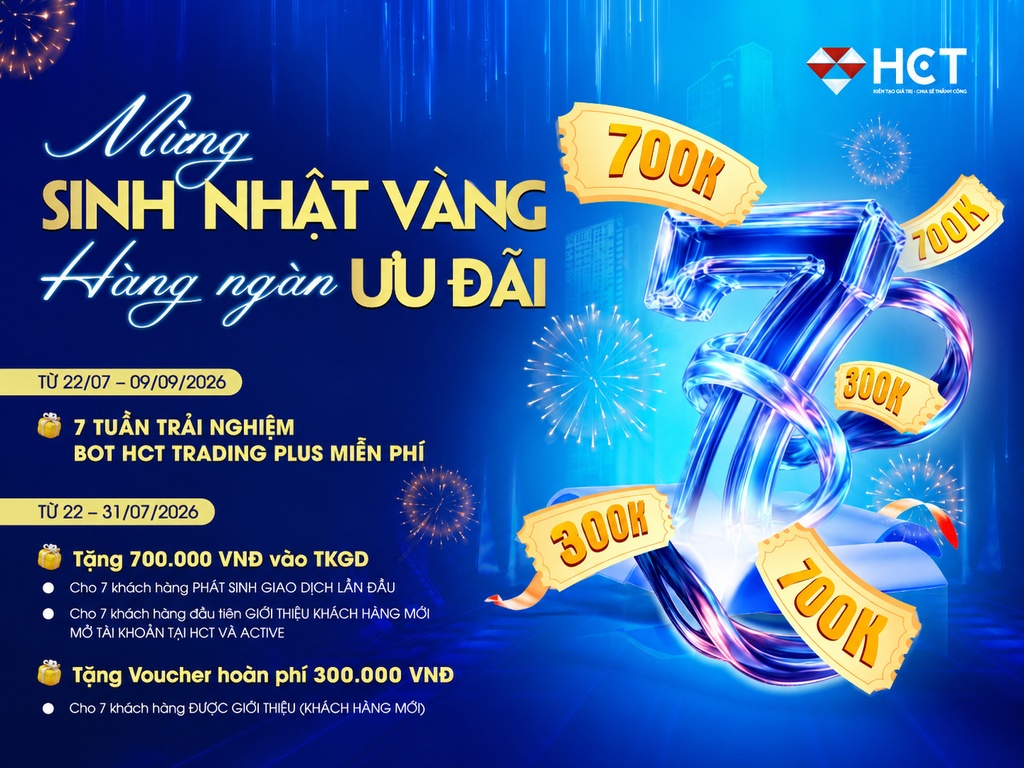 Chào mừng sinh nhật 7 tuổi, nhận ngay ưu đãi lớn khi giao dịch tại HCT!