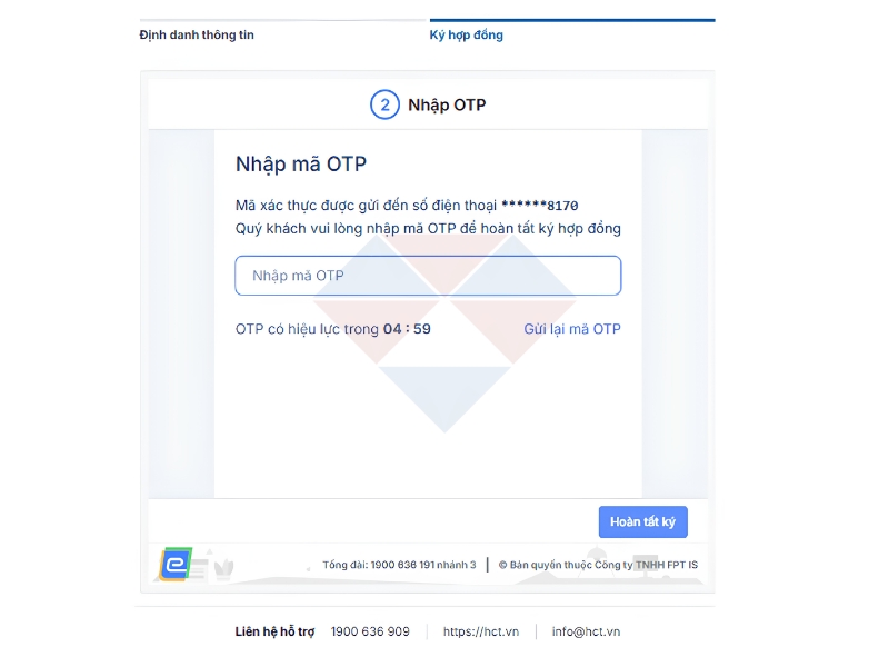 Nhập mã OTP xác nhận Nhập mã OTP xác nhận